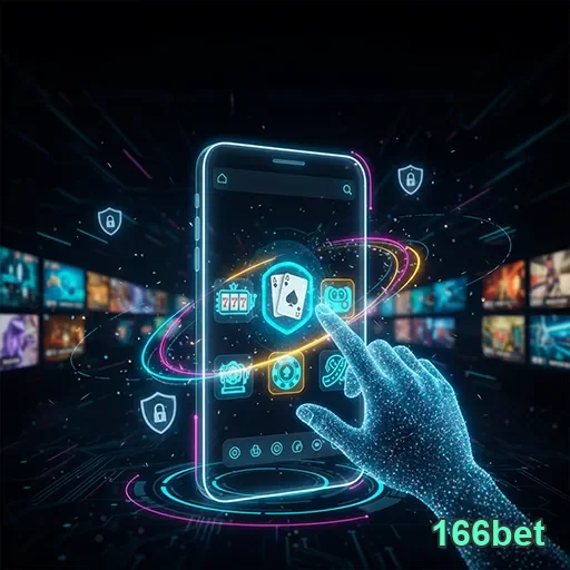 Imagem da tela do aplicativo 166bet mostrando opções de apostas esportivas e cassino